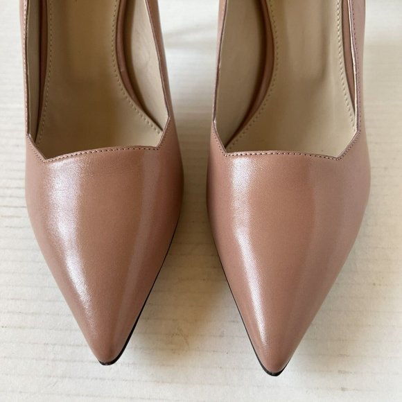 Theory Hexa Pumps US 9/40 Deep Salt Pink Pointy All Leather NWB - Picture 4 of 9